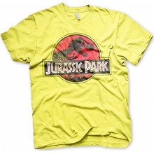 Jurský Park tričko Distressed Logo Yellow