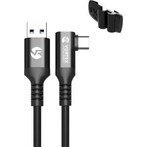 Vortex Virtual Reality VortexVR 3m USB-A кабел за Meta Link | с държач за Meta Quest 3 / 3S / 2 (VVR.K3M2.CO.OQ2.USB.A.2022)