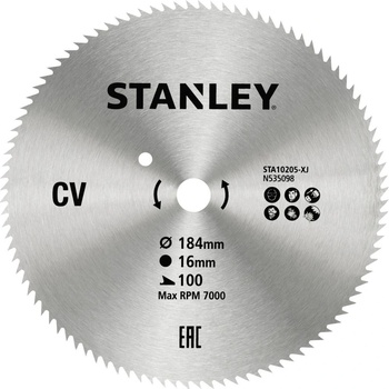Stanley 10205 Pilový kotouč pro příčné řezy 184 x 16 mm, 100 zubů