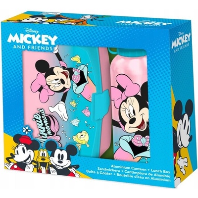 Kids Euroswan raňajkový set box + flaša na pitie 500 ml Disney myška Minnie