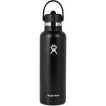 Hydro Flask Standard Mouth Water Bottle 621 ml (21 oz) with Flex Straw Cap - Black