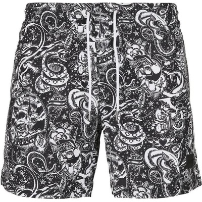 Urban Classics Бански гащета Urban classics Pattern swimming shorts - Blue (bleu)
