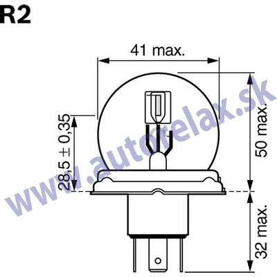 Autolamp R2 P45t 12V 45/40W