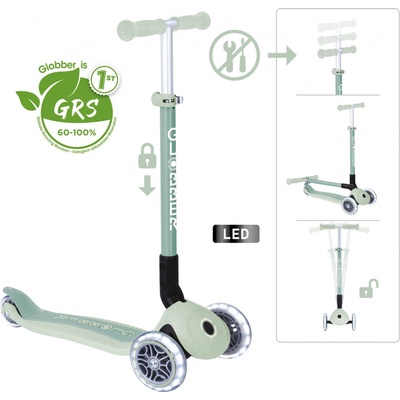 Globber Primo Foldable Lights ECO pistace