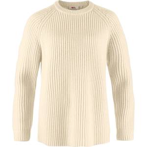 Fjällräven Дамски вълнен пуловер Fjällräven Women's Övik Rib Sweater Wool jumper - Chalk White - размер XL (105-5445-0116)