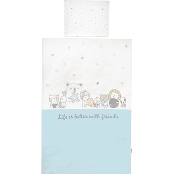 Lorelli Спален комплект от 3 части Lorelli - Cosy, Happy Friends, син (10420016402)