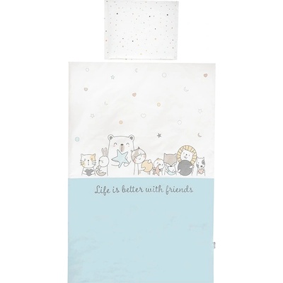 Lorelli Спален комплект от 3 части Lorelli - Cosy, Happy Friends, син (10420016402)