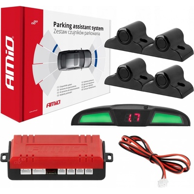 AMiO Asistenty parkování LED COB 4 senzory černé 19mm TRUCK