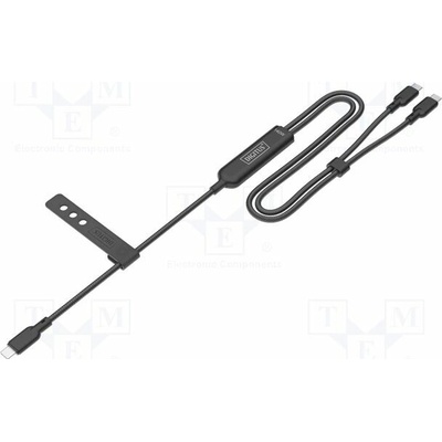 Digitus AK-300170-018-S USB 2.0 USB C zástrčka 3x niklovaný 1,8m černý