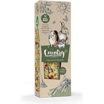 Duvo Plus Witte Mollen Country - Лакомство за гризачи и дребни бозайници, крекер с морков и праз лук, 110 гр