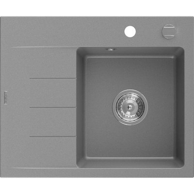 Ben гранитна мивка с една камера и отцедник, дясна 600 x 500 мм, сива, (6523605000-71)