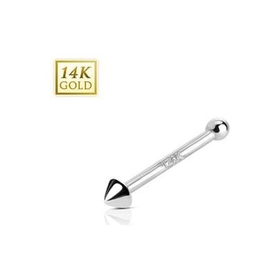 Šperky4U zlatý piercing do nosu špička ZL01115-WG