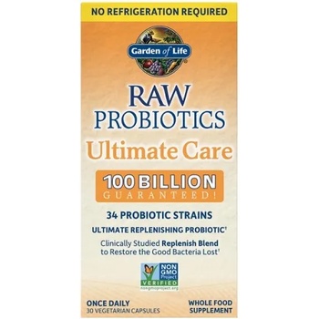 Garden of Life RAW пробиотици, Ultimate Care, 100 милиарда CFU, 34 пробиотични щама, 30 растителни капсули