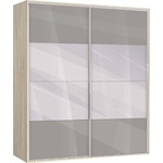 Bogdan Furniture G Двукрилен гардероб с плъзгащи врати Мебели Богдан Модел bm-ava 51, сив гланц със сонома