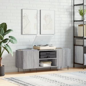 vidaXL Шкаф за винилови плочи сив сонома 121x38x48 см инженерно дърво (831682)