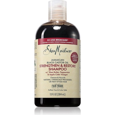 Shea Moisture Jamaican Black Castor Oil Strengthen & Restore подсилващ шампоан за къдрава коса 384ml