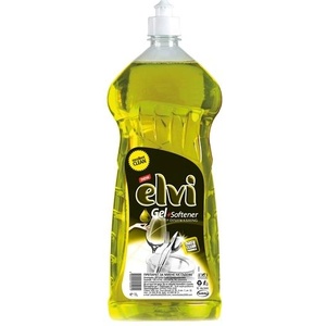 Elvi Препарат за миене на съдове Elvi Gel + Softener, лимон, 1 L