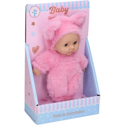 Wiky Bábätko v svetlo ružovom kožúšku 19 cm