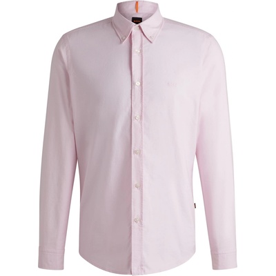 HUGO BOSS Men's Rickert Oxford Shirt Classic Style - Pink 682