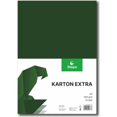 STEPA Barevný karton EXTRA 300g A4/10listů - tmavě zelený Množství: bal