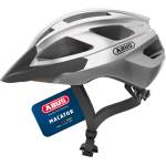 ABUS road bike helmet Macator - sporty bike helmet for beginners - also for pigtail wearers - for women and men - silver, size S - 87218 (87218)