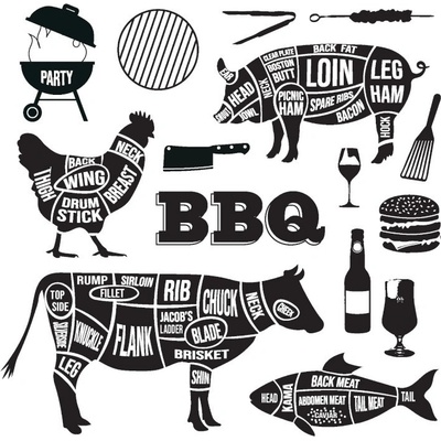 J-Line by Jolipa Balení bílých papírových ubrousků se zvířaty BBQ L 20ks 16,5x2,8x16,5cm