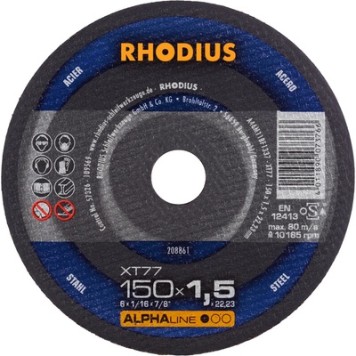 RHODIUS Extra tenký řezný kotouč XT77 150 x 1,5 x 22,23 ALPHAline 208861