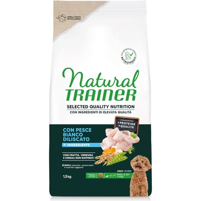 Natural Trainer Selected Quality Nutrition Adult Small & Toy White fish 2 x 1,5 kg