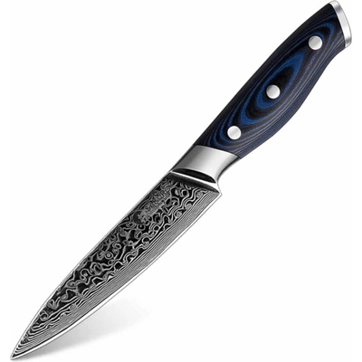 Víceúčelový kuchyňský nůž z damaškové oceli SaKuRo G10 Blue 12,3 cm