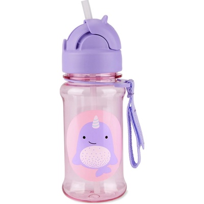 SKIP HOP Zoo fľaša so slamkou Narval 12 m+ 355 ml