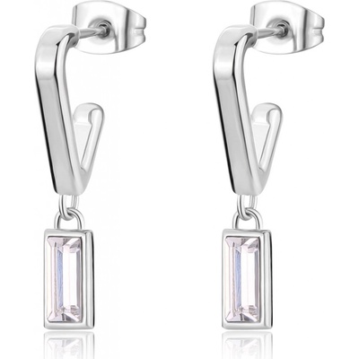 S'Agapõ Visací ocelové náušnice s krystaly Luce SCE37