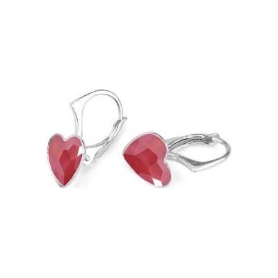 Nubis stříbrné se srdcem Crystals from Swarovski Royal Red NB-0202-RR
