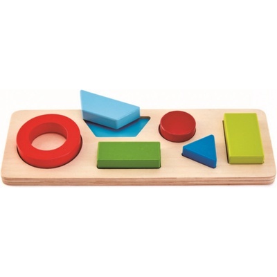 Hape Дървен пъзел Hape - Геометрични форми, 7 части (H1615)