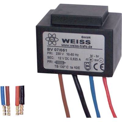 Weiss Elektrotechnik 07/052 kompaktní transformátor 1 x 230 V 1 x 24 V/DC 7.50 W 312 mA