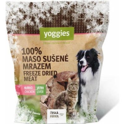 Yoggies Mrazem sušená kuraciecí játra lyofilizovaná 85 g