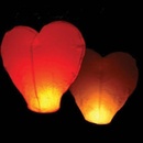 Lampion štěstí tvar srdce červený