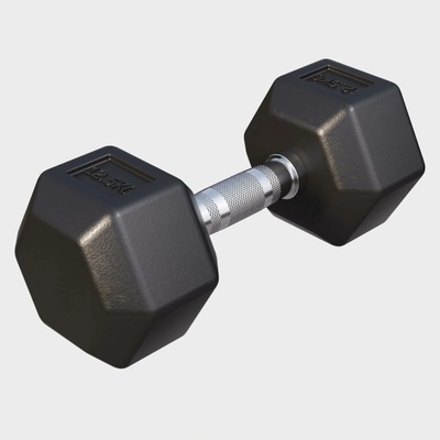 Gorilla Sports Potažené pogumované jednoruční činky 1 x 12,5 kg