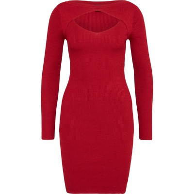 Urban Classics Плетена рокля червено, размер S