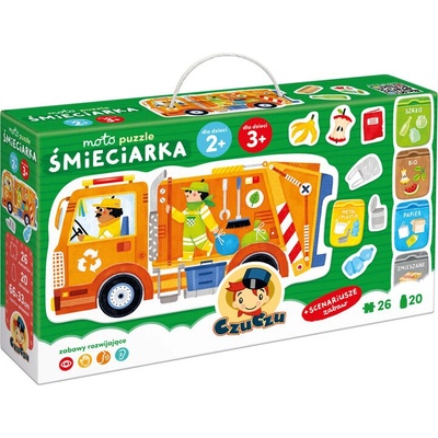CzuCzu Moto Popelářské auto pro děti 2+ 3+ 26 dílků