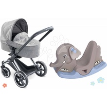 Corolle Set kočárek trojkombinace a houpačka Cybex Landau 3v1 Priam skládací s multifunkčními předními koly