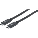 Manhattan Кабел Manhattan - USB-C мъжки към USB-C мъжки, 2 м, 60 W/3 A, 4K 60 Hz, черен 354905 (354905)