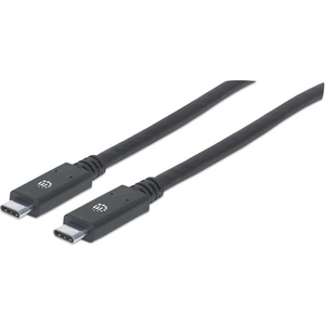 Manhattan Кабел Manhattan - USB-C мъжки към USB-C мъжки, 2 м, 60 W/3 A, 4K 60 Hz, черен 354905 (354905)