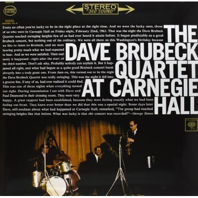 BRUBECK DAVE -QUARTET-: AT CARNEGIE HALL LP