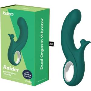 Тласкащ вибратор с потупващ клитор стимулатор, 20, 3см. - Kissen Raider (CHISA00328)