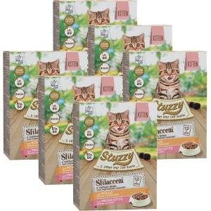 Stuzzy Cat Shreds MULTIPACK Kitten накъсани пилешки и свински меса 6 x (12 x 85 г)