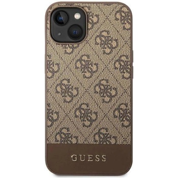 GUESS Гръб Guess 4G Stripe Case за iPhone 14/13 - Кафяв (3666339088507)