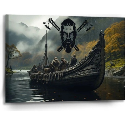 Sablio Obraz Vikingové Loď - 90x60 cm