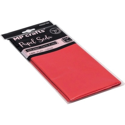 Hodvábny baliaci papier 500 x 660 mm, červený, 10 hárkov