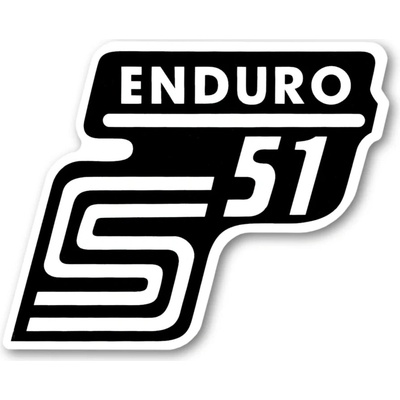 Nálepka schránky "ENDURO", BIELA (MZA) - Simson S51