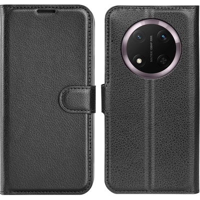 Litchi knížkové pouzdro na Honor Magic 7 Lite 5G - černé – Zboží Živě